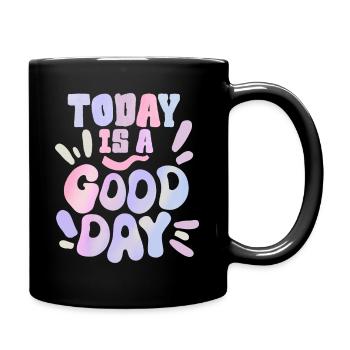 Bonne journée, disons, année-1970, design des années 70 - Mug uni - noir - Droite