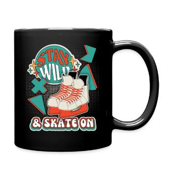 Patinage rétro, patinage sur glace, patinage sur glace - Mug uni - noir - Droite