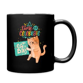 Drôle de chat, célébrez le Cat-Day, le Cat Day - Mug uni - noir - Droite