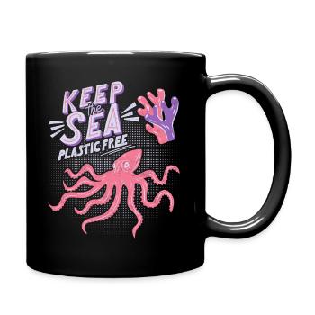 Ocean, Sea, Octopus, Marine Conservation - Full Colour Mug - black - Right