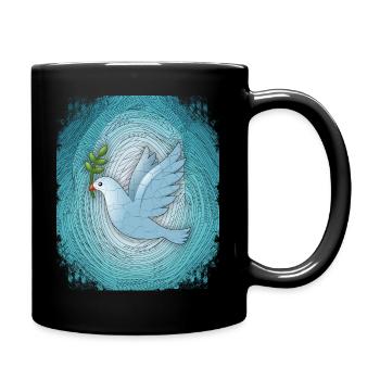 Peace Dove of Peace Peace Symbol Peace Symbol - Full Colour Mug - black - Right
