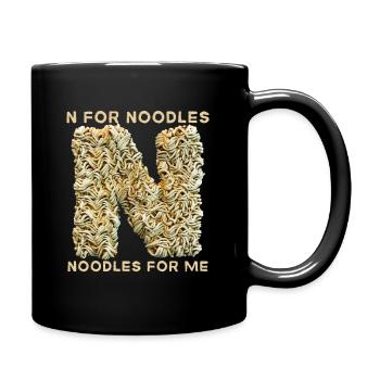 Noodles, pasta, funny saying, noodles quota - Full Colour Mug - black - Right