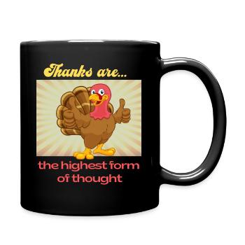 Berühmte Zitate über Thanksgiving - Tasse einfarbig - Schwarz - Rechts