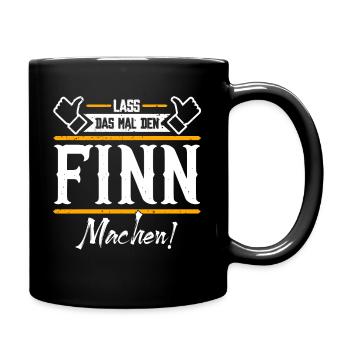 Finn Geschenkidee Geschenk Geburtstag - Tasse einfarbig - Schwarz - Rechts