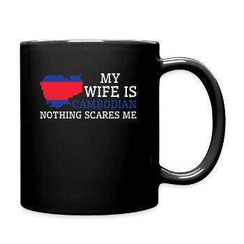 Rien ne me fait peur femme cambodgienne - Mug uni - noir - Droite