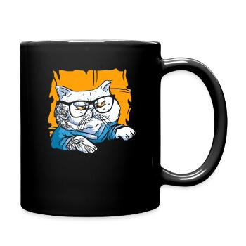 Stilvolle Nerd Persische Katze Beanie Brille - Tasse einfarbig - Schwarz - Rechts