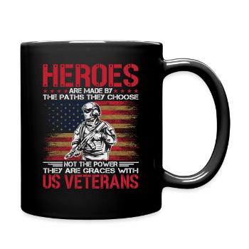 Heroes Are US Veterans - Tasse einfarbig - Schwarz - Rechts