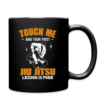 Touch Me And Your First Jiu Jitsu Lesson Is Free - Full Colour Mug - black - Right