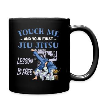 Touch Me And Your First Jiu Jitsu Lesson Is Free - Full Colour Mug - black - Right