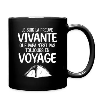 Papa voyageur | papa aime le voyage - Mug uni - noir - Droite
