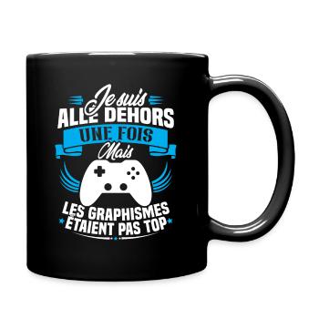 Humour cadeau console graphisme jeux vidéo - Mug uni - noir - Droite