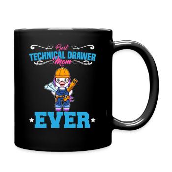 Best Technical Drawer Mom Ever Funny Archtect Gift - Full Colour Mug - black - Right