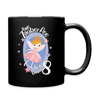 Endlich 8 Jahre Mädchen Geburtstagshirt Zauberfee - Tasse einfarbig - Schwarz - Rechts