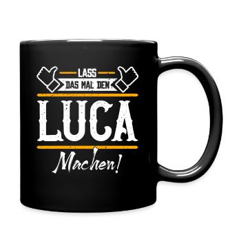 Luca Geschenkidee Geschenk Geburtstag - Tasse einfarbig - Schwarz - Rechts