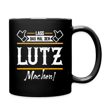 Lutz Geschenkidee Geschenk Geburtstag - Tasse einfarbig - Schwarz - Rechts