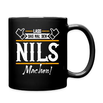 Nils Geschenkidee Geschenk Geburtstag - Tasse einfarbig - Schwarz - Rechts
