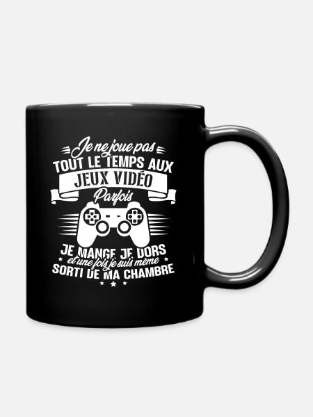 Je ne joue pas tout le temps aux jeux vidéos - Mug uni - noir