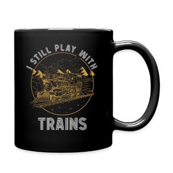 Je joue toujours avec les conducteurs de locomotives de trains - Mug uni - noir - Droite