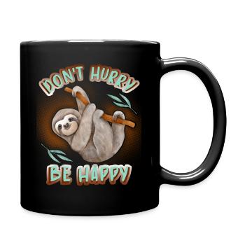 Sloth, sloth, funny saying Don't Hurry - Full Colour Mug - black - Right