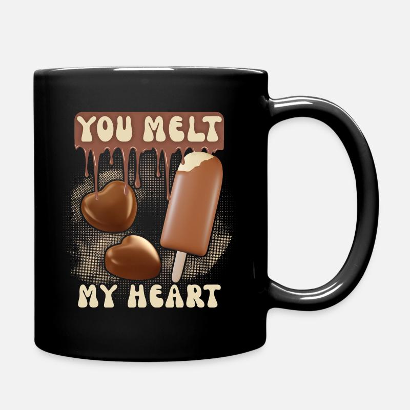 Schokolade Valentinstag, Schoko-Eis, Paare Pärchen - Tasse einfarbig - Schwarz