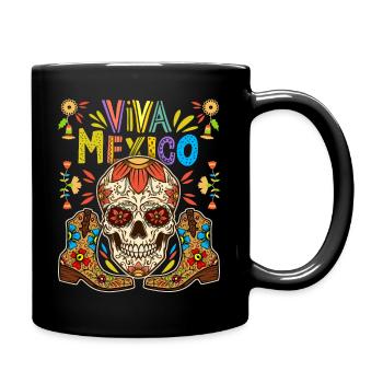 Le Mexique dit Viva-Mexico, bottes de cow-boy crâne - Mug uni - noir - Droite