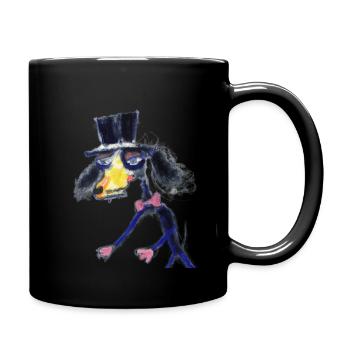 Lustiger Hund - Tasse einfarbig - Schwarz - Rechts