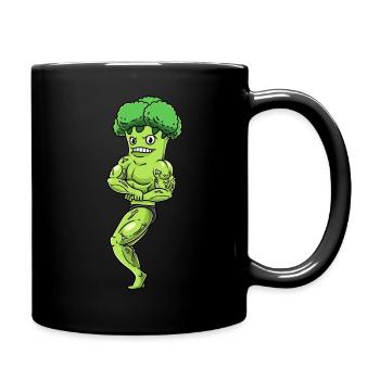 Brokkoli Fitness Fitnessstudio Motivation - Tasse einfarbig - Schwarz - Rechts
