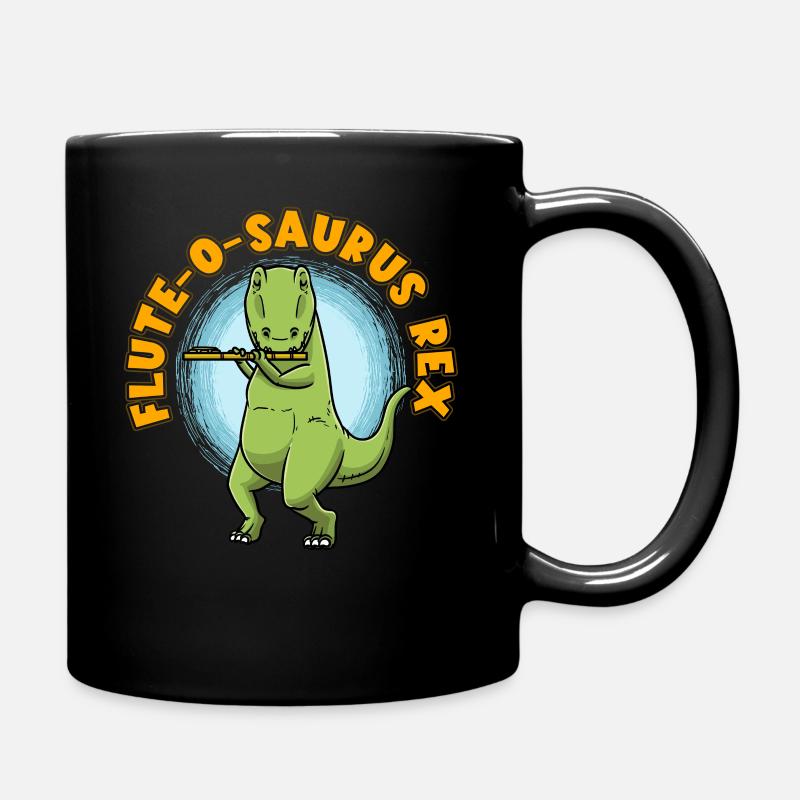 Flute-o-saurus Rex T-Rex Dinosaurier Querflöte - Tasse einfarbig - Schwarz