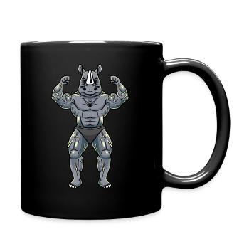 Nashorn Fitness Fitnessstudio Motivation - Tasse einfarbig - Schwarz - Rechts