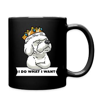 Bichon Frisé têtu Bichon bouclé - Mug uni - noir - Droite