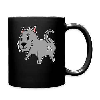 Katze Arsch - Katze Hintern - Tasse einfarbig - Schwarz - Rechts
