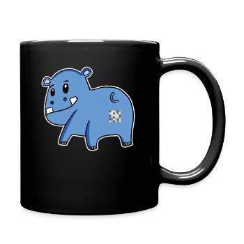 Nilpferd Arsch - Nilpferd Hintern - Tasse einfarbig - Schwarz - Rechts