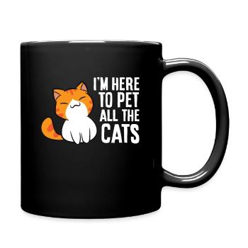 Je suis là pour caresser tous les chats - Mug uni - noir - Droite