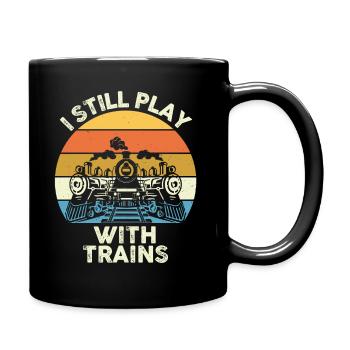 Je joue toujours avec les conducteurs de locomotives de trains - Mug uni - noir - Droite