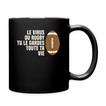 Le virus du Rugby tu le gardes toute ta vie - Mug uni - noir - Droite