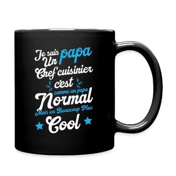 Je suis papa un chef cuisinier humour cadeau - Mug uni - noir - Droite