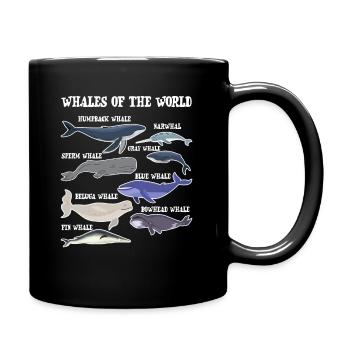 Die Wale der Welt - Tasse einfarbig - Schwarz - Rechts