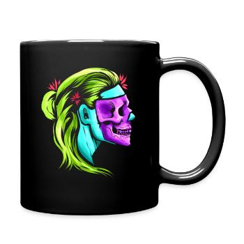 Female Skull Reaper Mask Day Of The Dead - Tasse einfarbig - Schwarz - Rechts
