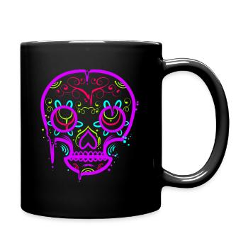 Stylized Painting Of A Sugar Skull For Day Of The - Tasse einfarbig - Schwarz - Rechts