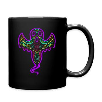 Spooky Ornament Ghost Spirit Day Of The Dead - Full Colour Mug - black - Right