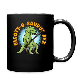 Fagott-O-Saurus Rex Fagott-Spieler Dinosaurier - Tasse einfarbig - Schwarz - Rechts