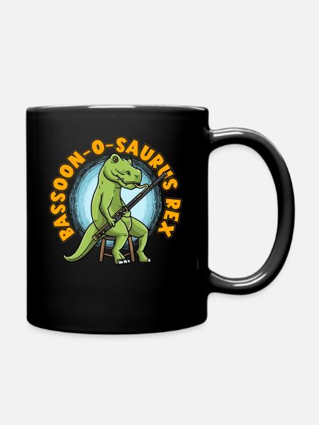 Bassoon-o-saurus Rex Dinosaurier Fagott - Tasse einfarbig - Schwarz