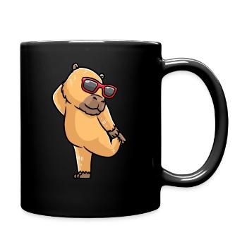 Capybara dansant avec des lunettes de soleil capybara - Mug uni - noir - Droite