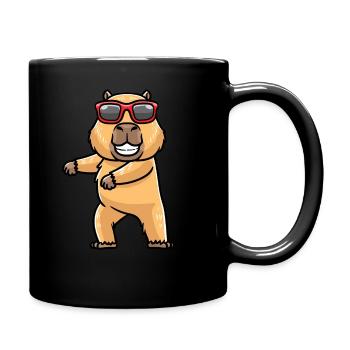 Capybara dansant avec des lunettes de soleil capybara - Mug uni - noir - Droite