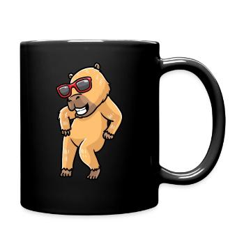 Capybara dansant avec des lunettes de soleil capybara - Mug uni - noir - Droite