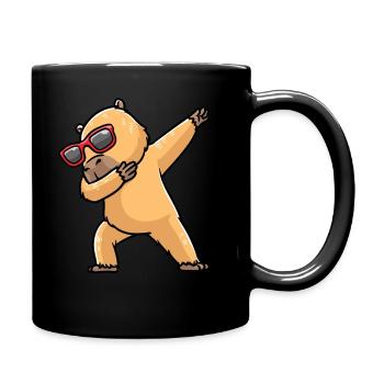 Capybara Tanzen Mit Sonnenbrille Wasserschwein - Tasse einfarbig - Schwarz - Rechts