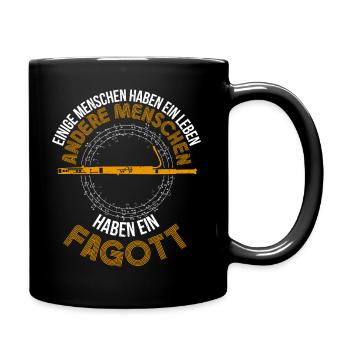 Fagott Instrument Bass Fagottist - Tasse einfarbig - Schwarz - Rechts