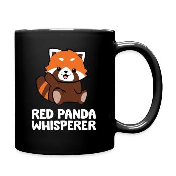 Roter Panda-Flüsterer Süßer Roter Panda - Tasse einfarbig - Schwarz - Rechts