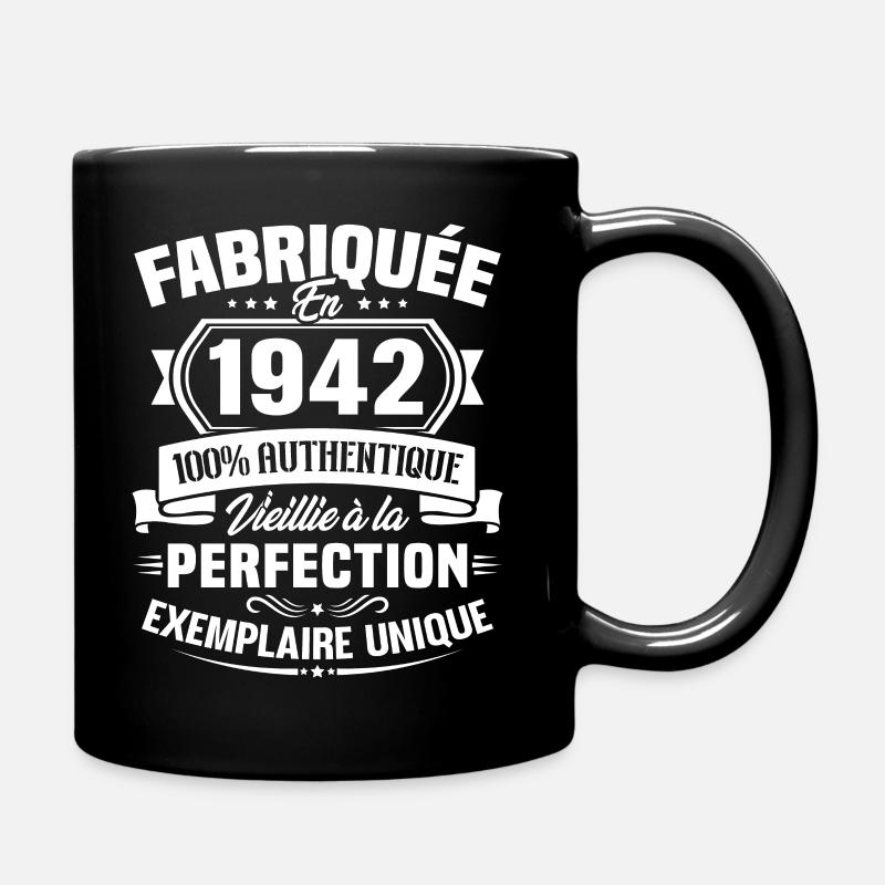 Fabriquée en 1942 - Cadeau d'anniversaire 80 ans - Mug uni - noir