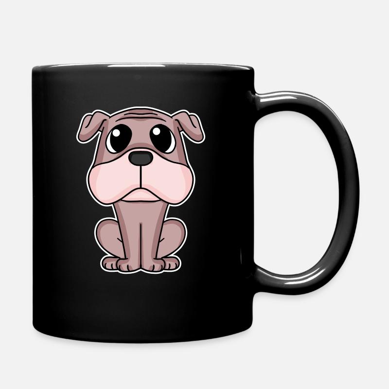 Mops Hund Hundebesitzer - Tasse einfarbig - Schwarz